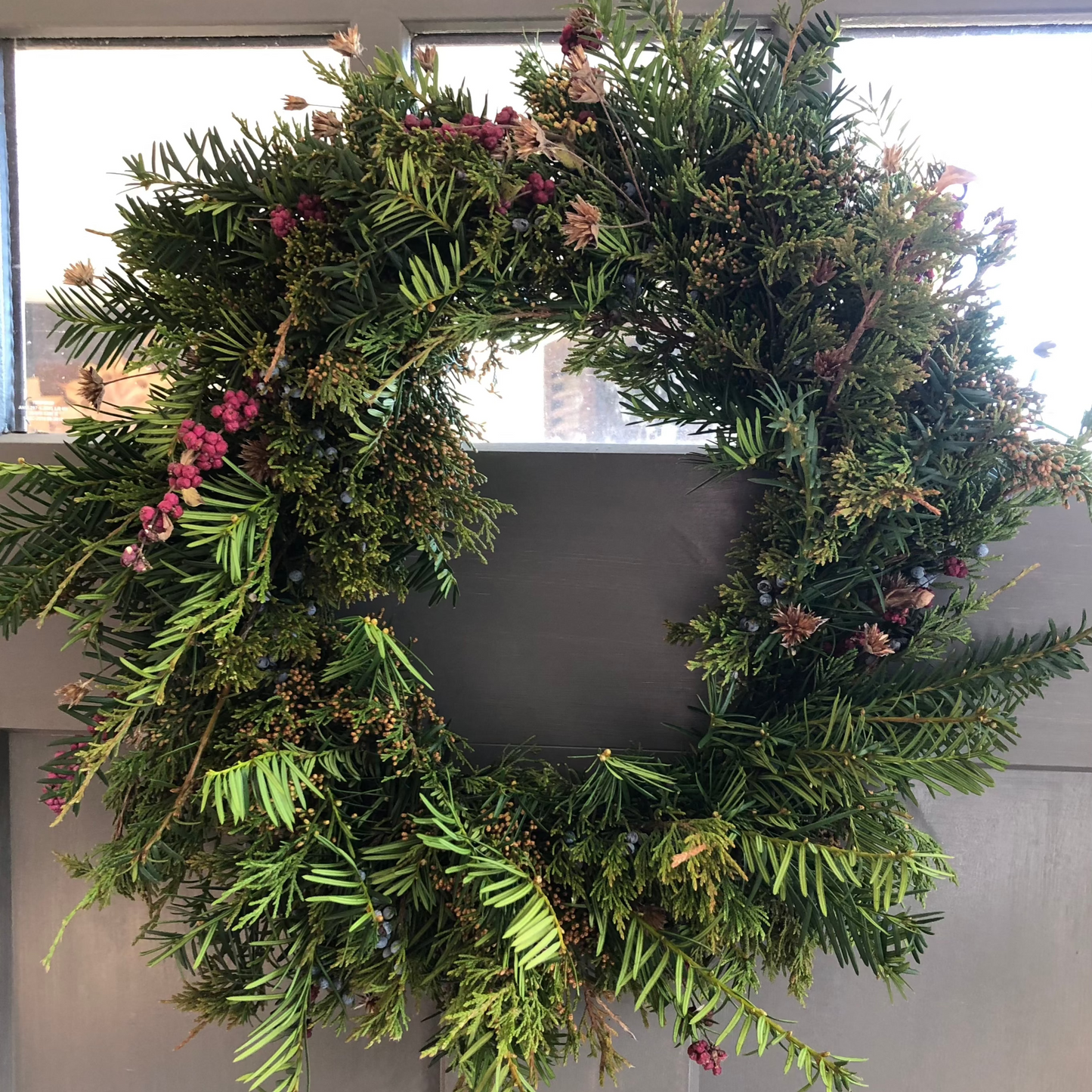 Fresh evergreen wreath
