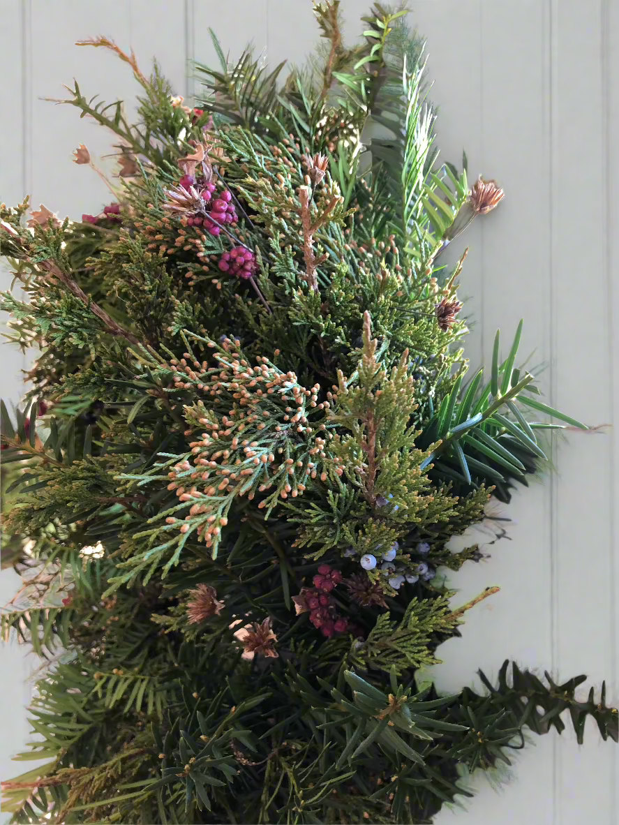 Fresh evergreen wreath